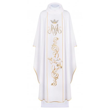 Chasuble with Embroidered Marian Symbol KOR/072