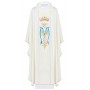 Chasuble in Wool Blend Fabric With Marian Symbol & Crown KOR/058