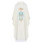 Chasuble in Wool Blend Fabric With Marian Symbol & Crown KOR/058