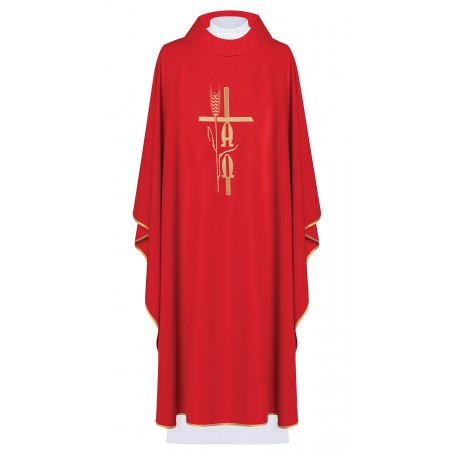 Chasuble with Embroidered Alpha Omega Symbol KOR/013