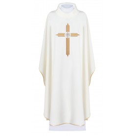 Chasuble with Gold JHS Symbol and Gold Cross KOR/017