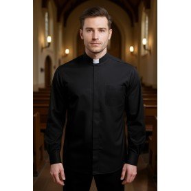 Black Clergy Shirt Long Sleeve Non Iron