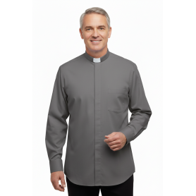 Dark Grey Clergy Shirt Long Sleeve Fill A Fill