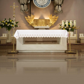 Altar Tablecloth with JHS & Cross symbol design KOO/040