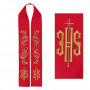 Priest Stole with Rich Raised JHS Symbol Design  KST/031