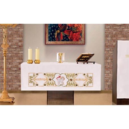 Altar tablecloth with frontal embroidery "Lamb of God and Hallelujah" KOH/005