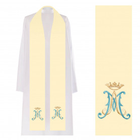 Priest Stole with Marian Symbol & Crown Design  KST/061