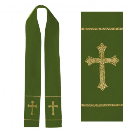 Priest Stole with Raised Embroidered Cross Design  KST/063
