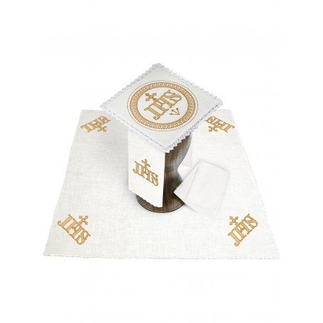 Mass Altar Linens Set with Gold JHS Design   KKL/082