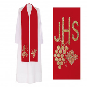 Priest Stole with JHS & Grapevine Design KST/068
